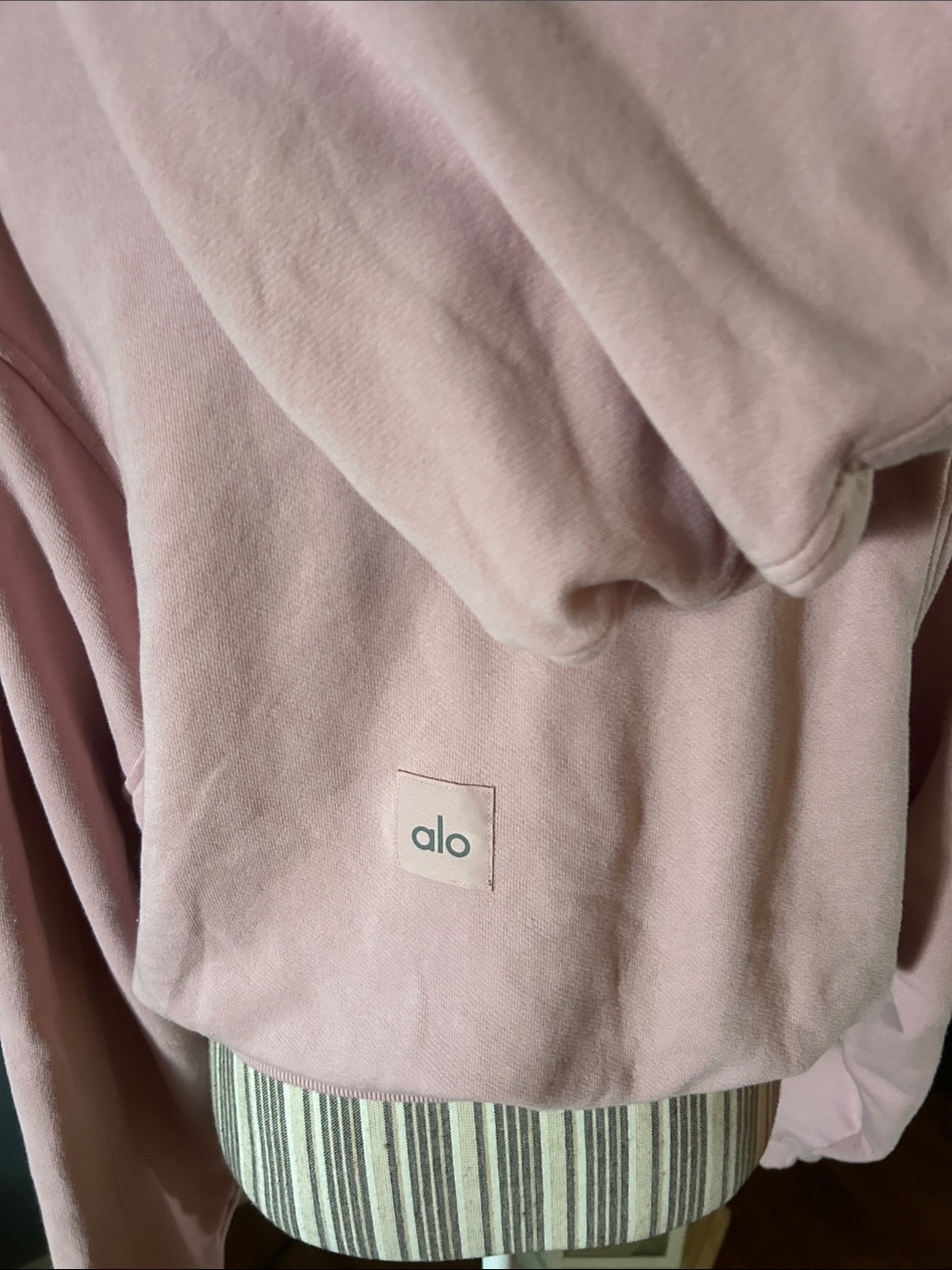 ALO Sweet Escape Yoga Pink Cropped Zip Hoodie - Picture 5 of 5
